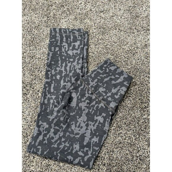 Lululemon Wunder Train High-Rise Crop 21" *Print Heathered PU Black Asphalt Sz 0 - Picture 2 of 5